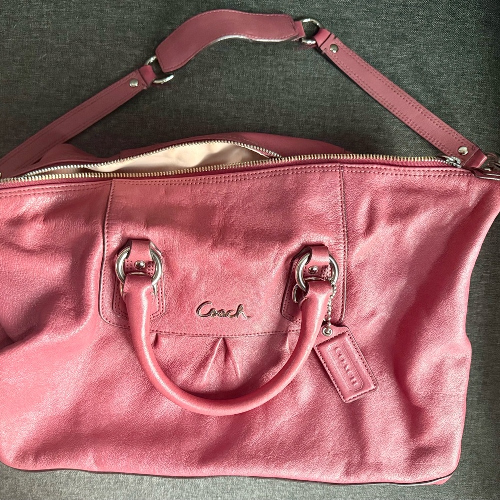 Coach Pink Leather Tote